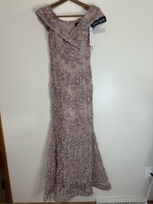 Xscape NWT Embellished Off-Shoulder Evening Gown - Dusty Mauve Size 2P