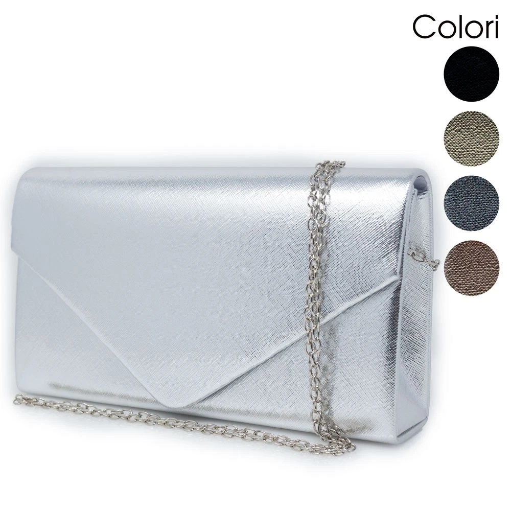 Albano 709 NEW PARTY pochette donna con effetto lurex color argento