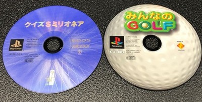 RZ Japan PS1 Lot Disc ONLY - Minna no Golf 1 + Quiz$Millionaire: Waku Waku Party