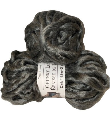 Loops & Threads CHUNKY LUXE Yarn 2-Skein-Lot  Dark grey  #2005 Discontinued
