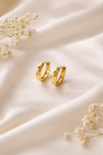 Small Hoop Earrings Huggie 24K Gold Plated Minimalist Gift Her Everyday 9mm UK