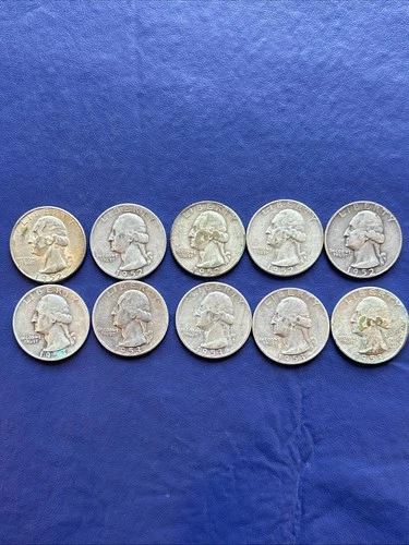 10 - 1952 & 1953 P&D Washington Quarters  90% Silver