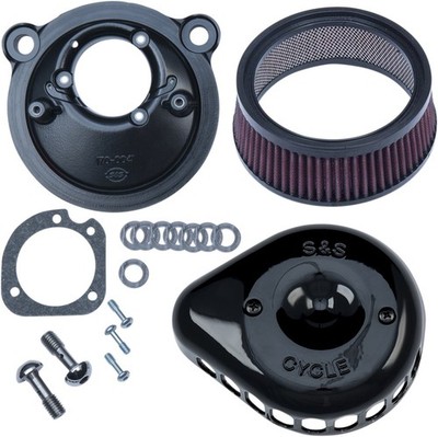 S&S Mini Teardrop Stealth Luftfilter Kit - Schwarzes Motorrad Street Bike
