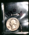 1939-D SILVER WASHINGTON HEAD QUARTER - GRADES - "VERY GOOD"
