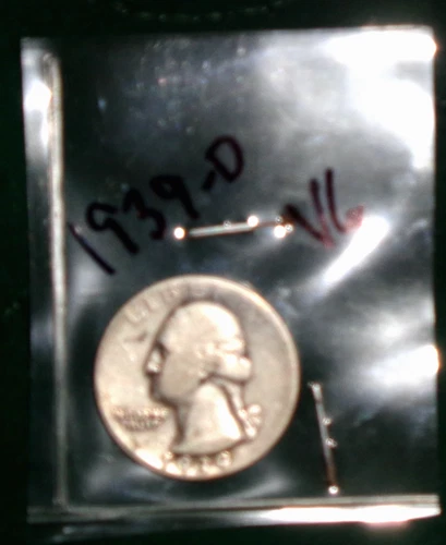 1939-D SILVER WASHINGTON HEAD QUARTER - GRADES - "VERY GOOD"