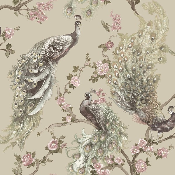 Menali Glitzer Tapete Holden Strukturierte Rose Floral Trail Beige 36271-image