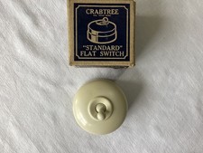 Crabtree Vitreous 1 Way white Bakelite & Ceramic Light Switch