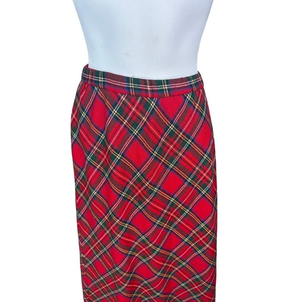 Maxi Falda Talbots Vintage a Cuadros Lana Peinada Navidad Tartán Talla 16W Foto 3 de 4