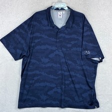 Puma Volition Polo Shirt Mens 2XL Navy Camo Performance Golf Preppy Stretch