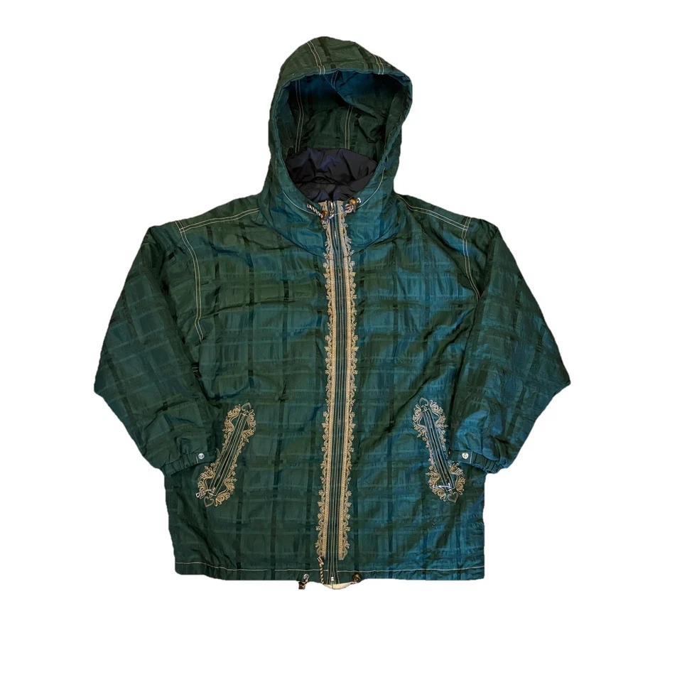 Chaqueta de esquí Bogner vintage para hombre verde bordada cremallera completa talla L Foto 2 de 4