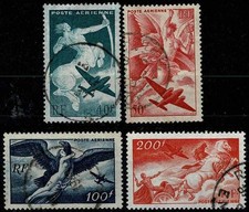 FRANCE 1946  SÉRIE MYTHOLOGIQUE PA  YT n° 16 à 19 Oblitéré / Used