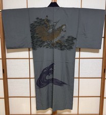 JAPANESE KIMONO / MENS JUBAN / HITOE /TIGER/SILK/MENS KIMONO