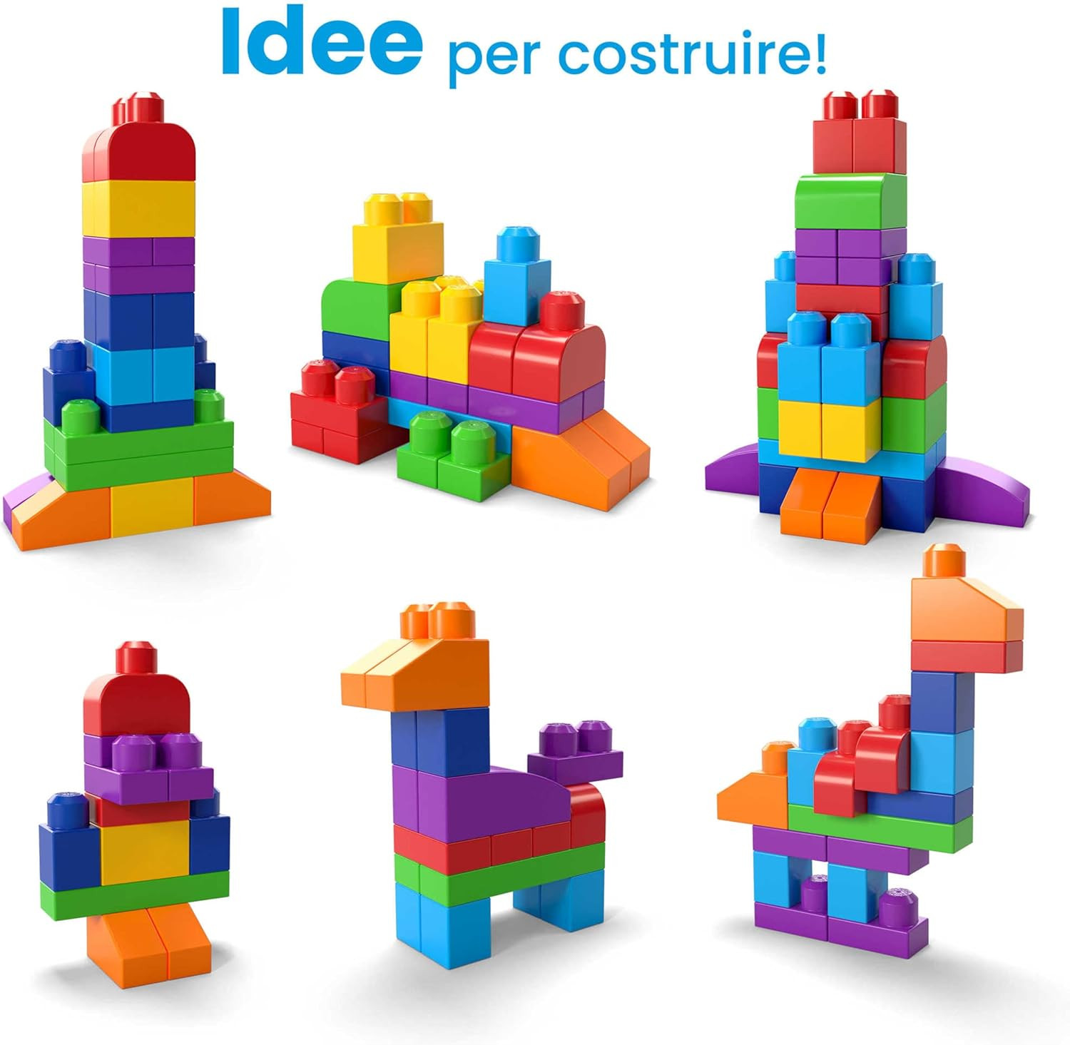 MEGA Bloks DCH55: Set 60 Blocchi Maxi per Apprendimento Precoce - 4