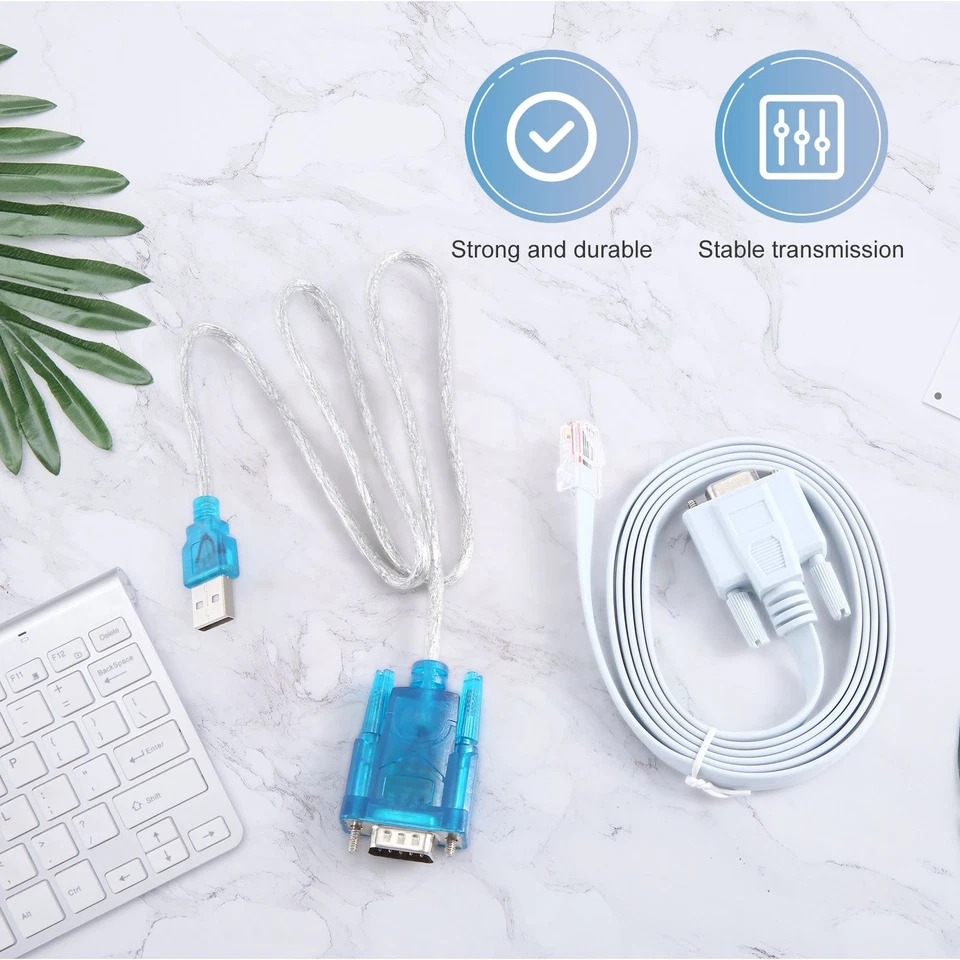 RJ45  Cable Serial Cable Rj45 to DB9 and RS232 to USB (2 in 1) CAT53824 - Image 4 of 4