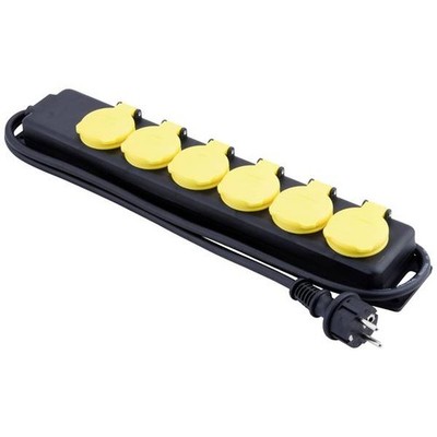 Heitronic 45059 Switchless Multi-Outlet Black Yellow Bam Protector