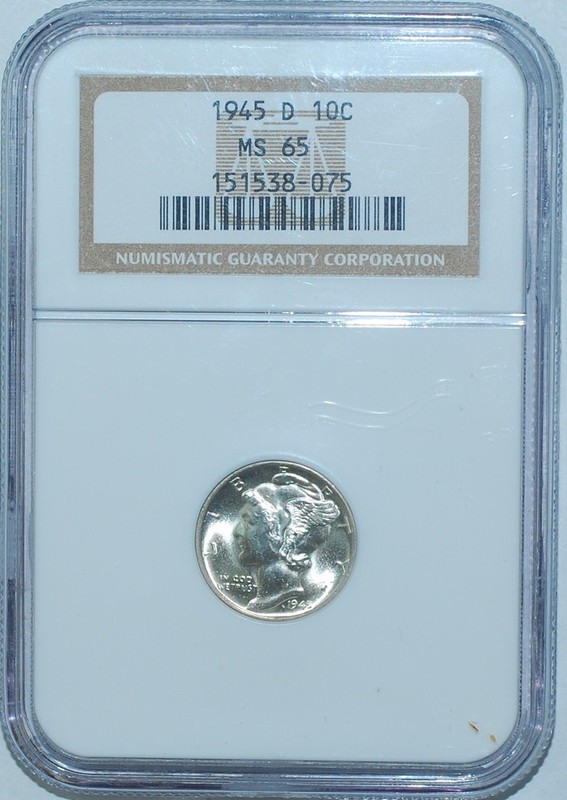 1945 D NGC MS65 Mercury Dime
