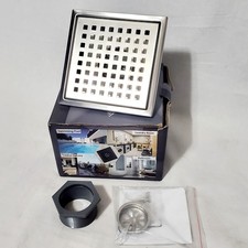 6in Square Shower Floor Drain Stainless Steel Chrome 6"