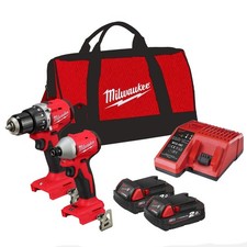 Milwaukee M18BLCPP2A-202B Compact Combi Drill And Impact Driver Kit 2X 2.0Ah
