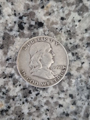 *Vintage 1950 Denver Mint Silver Franklin Half Dollar