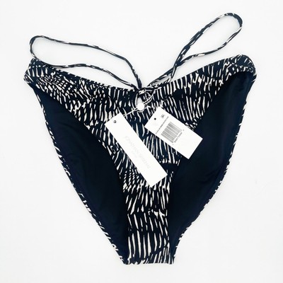 JONATHAN SIMKHAI Alani Bikini Swim Bottoms Size Medium NWT Abstract Fern B&W 
