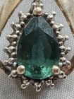 beautiful 10k Pear Shaped Natural Emerald Necklace Pendant — photo 1