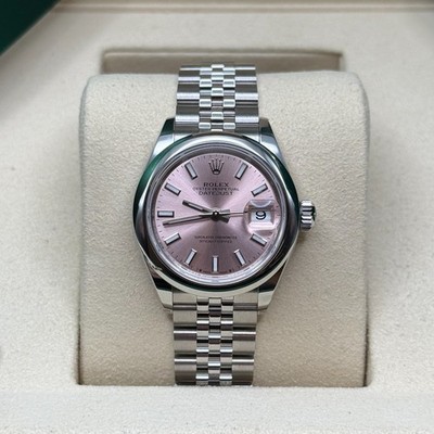 Rolex Lady-Datejust NEW 2025 Pink Index Stainless Steel Smooth Bezel Jubilee