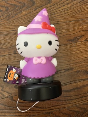 NEW Hello Kitty Halloween 12in Purple Witch Battery Lighted 3D Blow Mold Figure