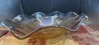 Vintage Jeanette Iris & Herringbone Marigold Glass Bowl 12"