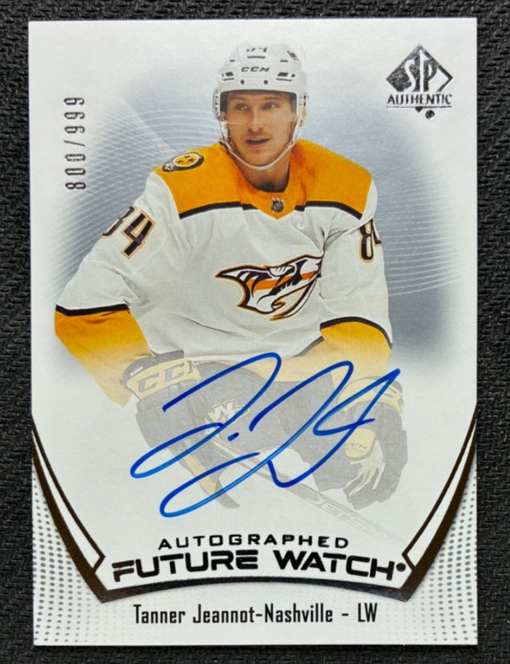 2021-22 Upper Deck SP Authentic Future Watch Auto #198 Tanner Jeannot 800/999