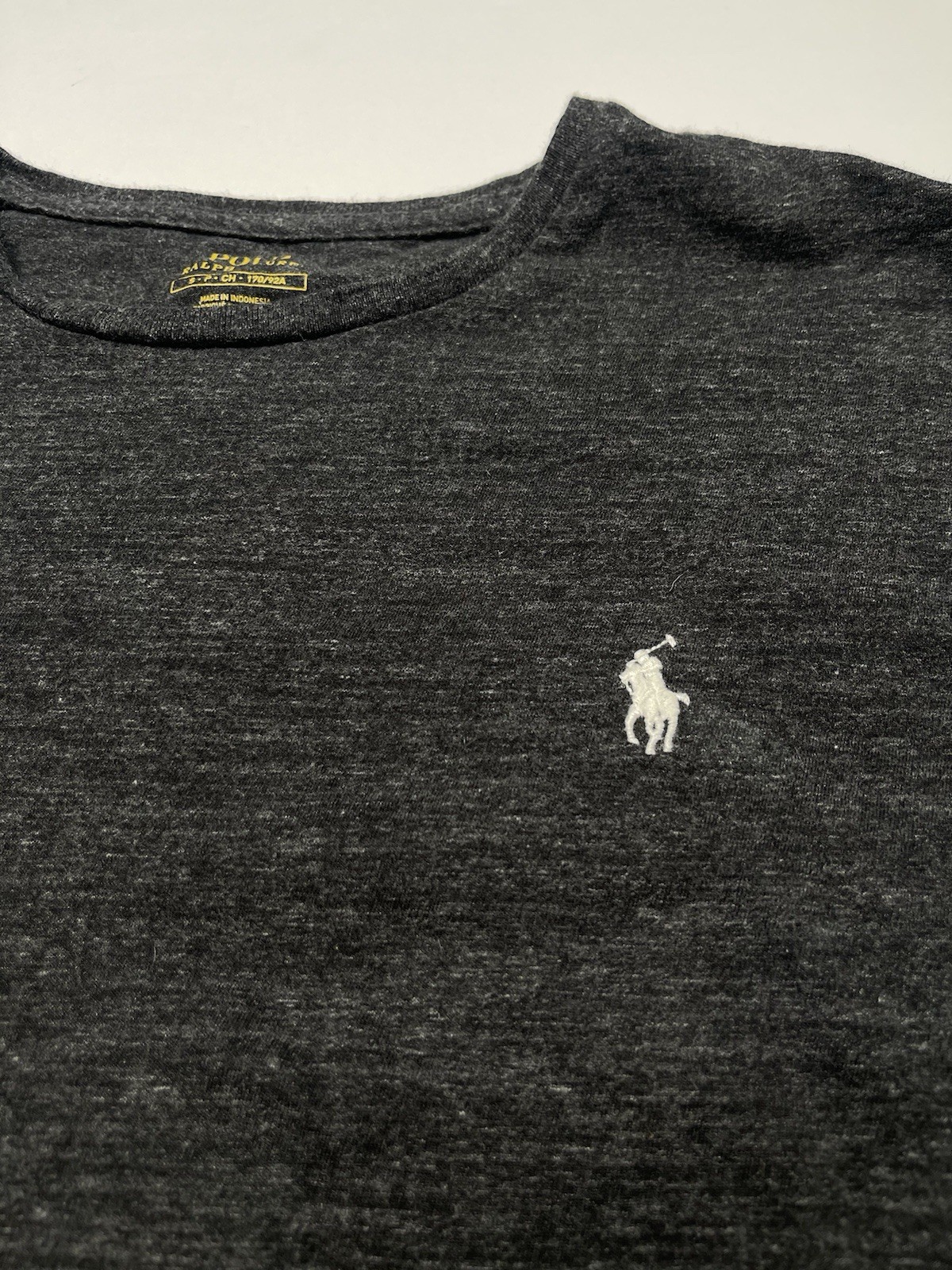 Polo Ralph Lauren manica lunga uomo taglia small camicia cotone grigio piccolo pony