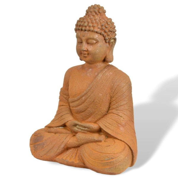 Figur Buddha Aus Eisen Garten Rost Eisenfigur Skulptur Antik-Stil-image