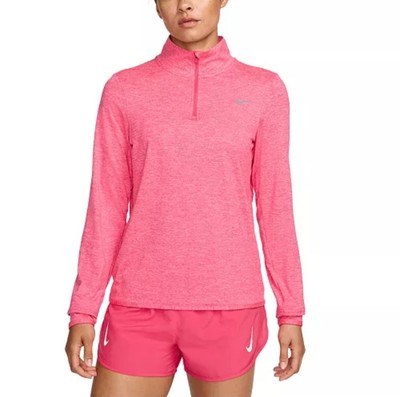 $70 Nike Women Size M Dri-FIT UV 1/4-Zip UPF40+ Golf Running Hiking Top Pink