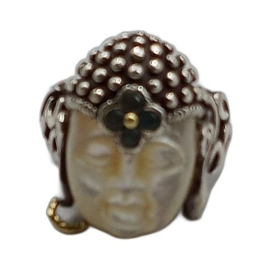 Barbara Bixby 925 Sterling 18K Gold MOP Topas Buddha Ring Gr. 6 signiert