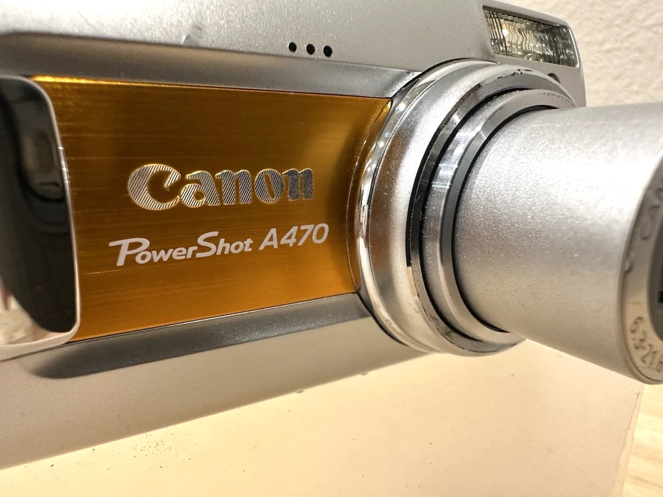 Cámara digital Canon PowerShot A470 7,1 MP - naranja tarjeta de 8 GB probada como nueva Foto 4 de 4