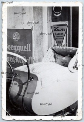 Bergquell Brauerei Löbau Bier und Knorr Suppen Werbung Schild 1930er Foto 6x9cm