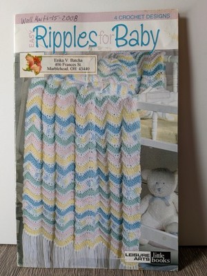 Leisure Arts Easy Ripples for Baby Crochet Pattern Booklet 2000s Afghans