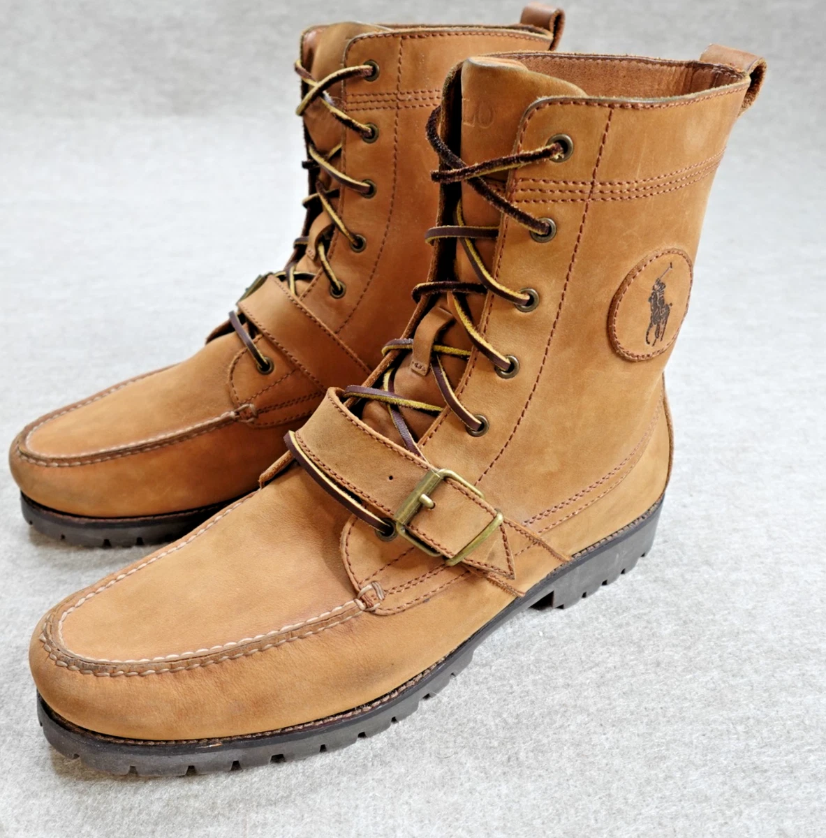 Ralph Lauren Polo Suede Lined Leather Ankle Boot in Camel Tan Mens 8 Polo Ralph Lauren Solid Suede Boots for Men for Sale | Shop  main image 3