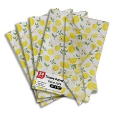 Lemons Printed Tissue Paper 24 Sheets 20x30 inch Bulk for Gift Wrapping