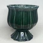 Hull Pottery F88 Pedestal Planter Flower Pot Vintage Drip Glaze Pottery
