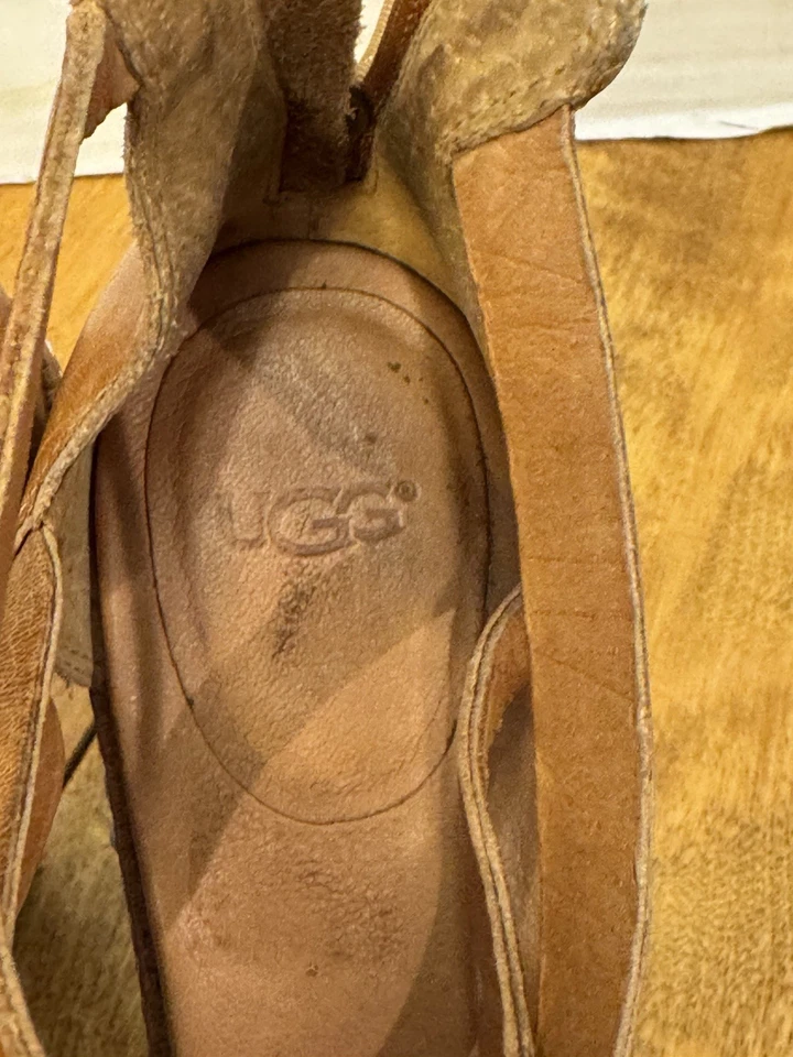 Womens UGG Nalima Natural Leather Platform Heels US 8 - Image 4 of 4