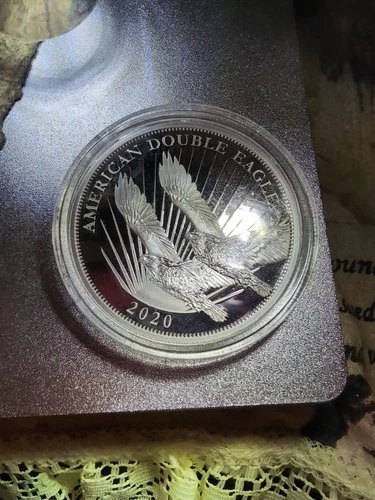 2020 SILVER COOK ISLANDS $2 AMERICAN DOUBLE EAGLE 1/2 OZ PROOF COIN IN CAPSULE