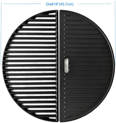 Half Moon Cooking Grate 18'' and Griddle for Kamado Joe Big Green Egg Ceramic 2pc