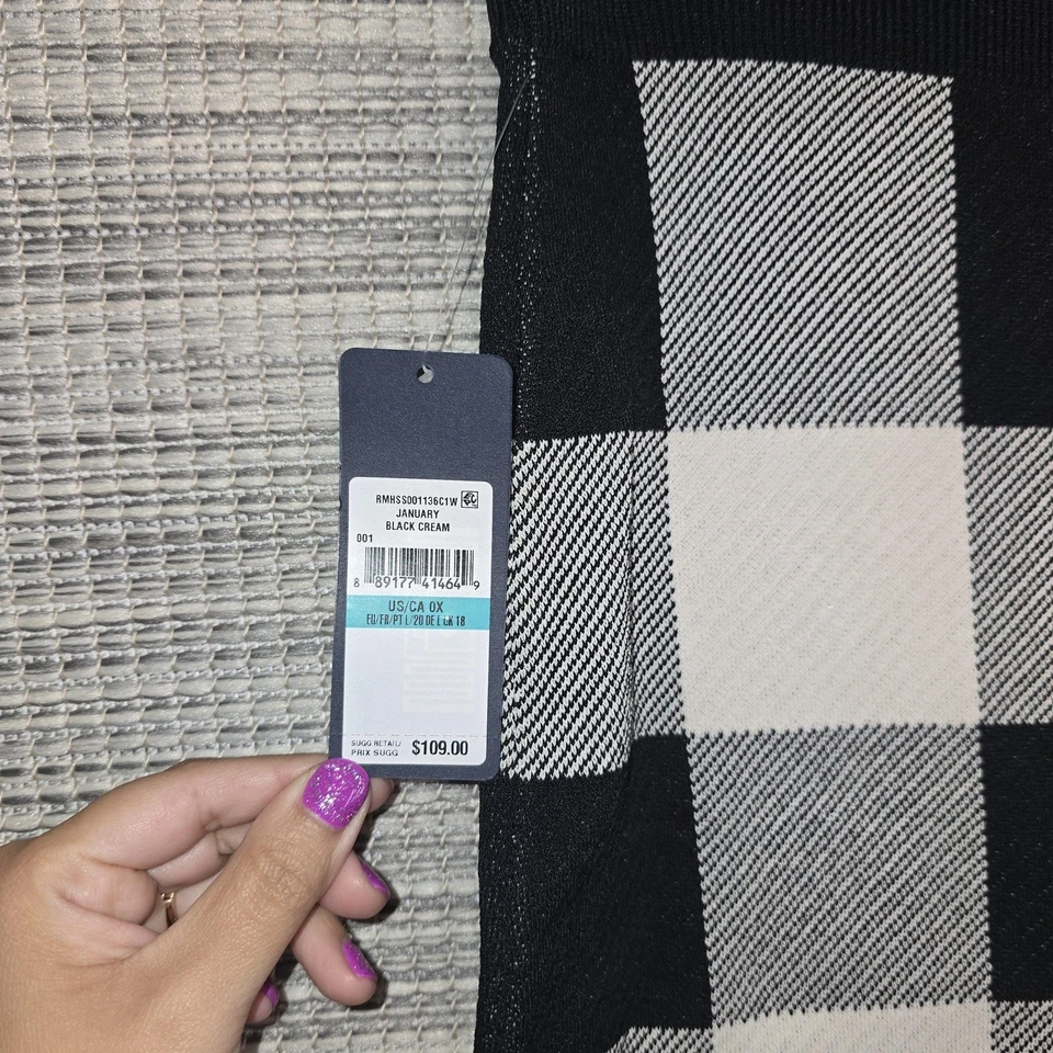 Falda Tejida Rachel Roy Para Mujer 0X Cuadros Cuadros Pull On Elástica Trabajo NUEVA Foto 3 de 4