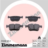 Zimmermann Bremsbelagsatz Scheibenbremse 25008.165.1 FüR Vw Golf A3 Audi Ateca 7