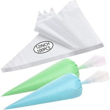 Piping Bags Disposable Pastry Bags 12 Inch 100PCS Thicken and Non-Slip Icing