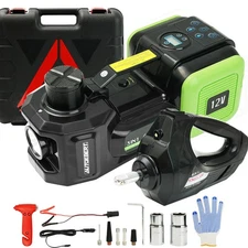 Electric Hydraulic Car Floor Jack 5 Ton 12V Impact Wrench Tire Inflator Pump Set