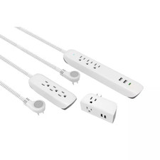 4 Ft. Multiple Outlet and Wall Mounted Surge Protector Set 3-Pack 