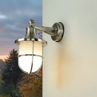 Messing Wand Leuchte In Nickel IP64 Ø14Cm E27 Maritime Lampe Terrasse Haus TüR
