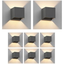 Wandleuchte CUBEL für außen, schwarz, IP65, Up & Downlight + LED Lampe 501lm,