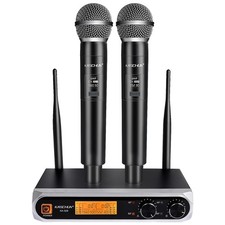 Wireless Microphone, Professional Cordless Dynamic Wireless Microphone System...